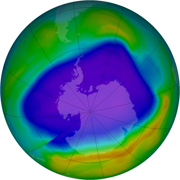 Antarctic ozone map for 25 September 2006